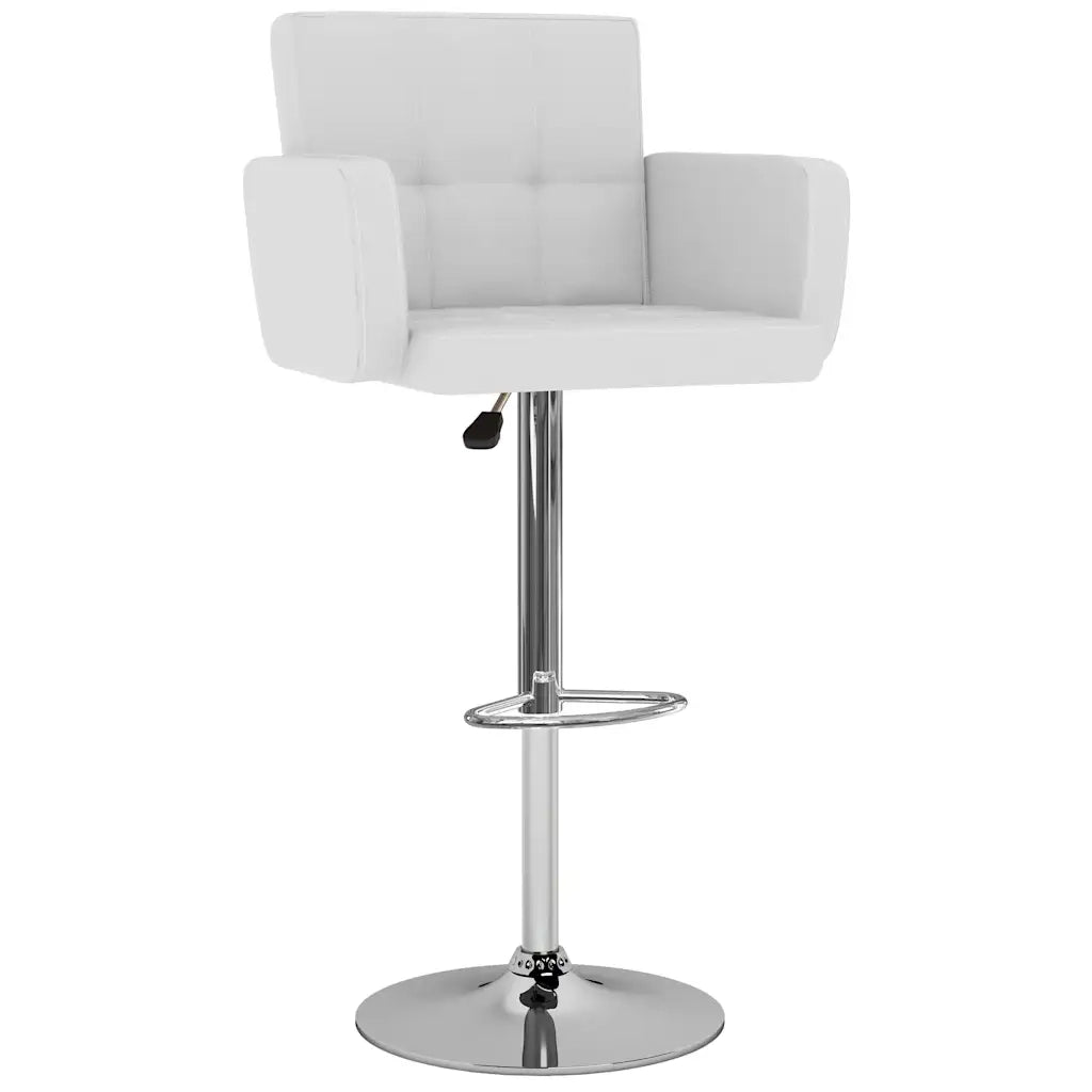 Sgabelli da Bar 2 pz Bianchi in Similpelle 323653