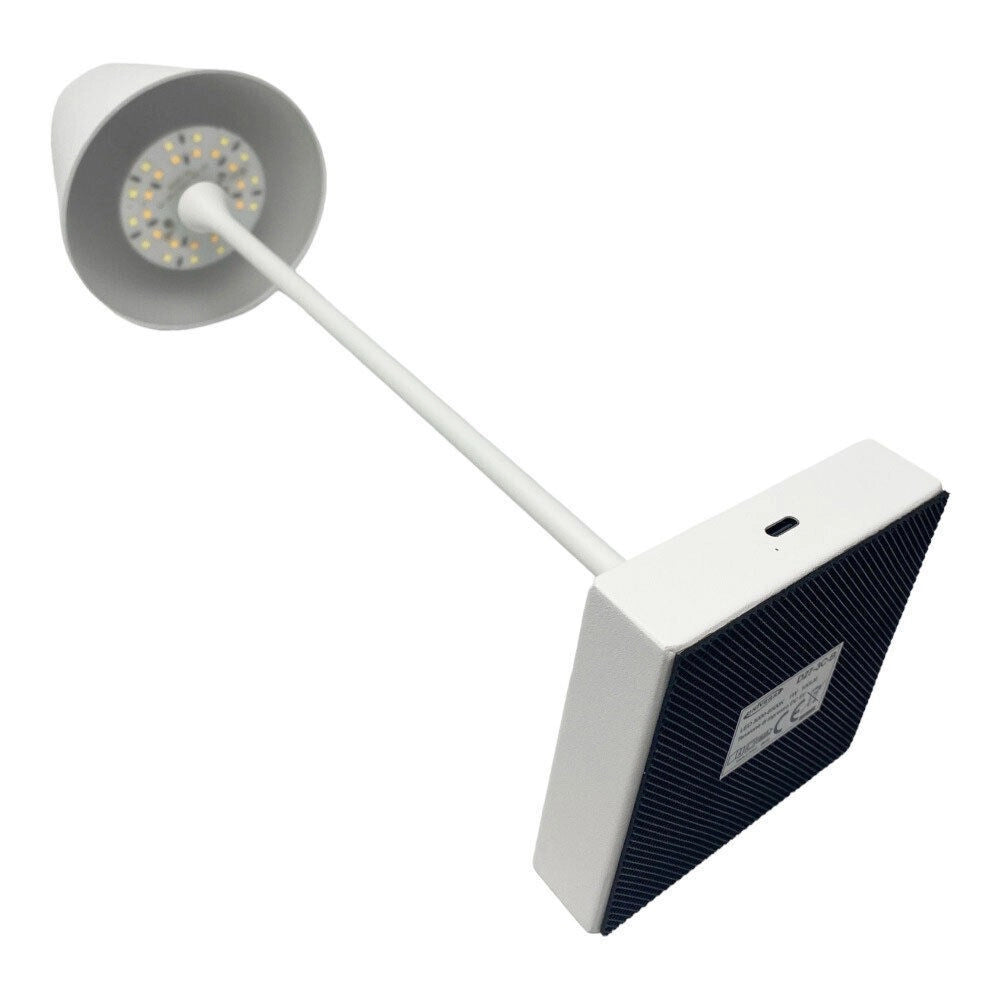Trade Shop - Lampada Tavolo Ricaricabile Usb 10 Watt 3 Colorazione Di Luce Vari Colori D27-3c - Bianco
