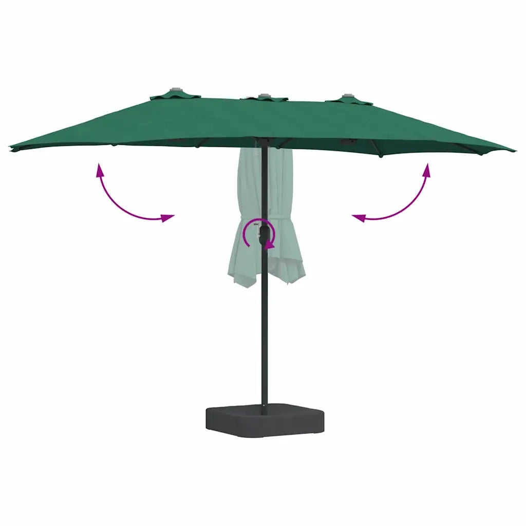 Ombrello da giardino Verde 385 x 209 x 244 cm 42003276