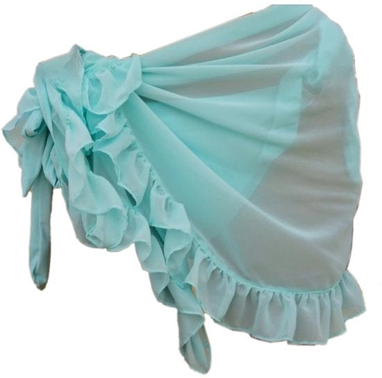 Striscia da spiaggia con bordo a forma di fungo - Moda estiva per il mare - Pareo - Leggero - Protezione solare - Dimensioni 50x140 cm - 19 colori disponibili - Sarong