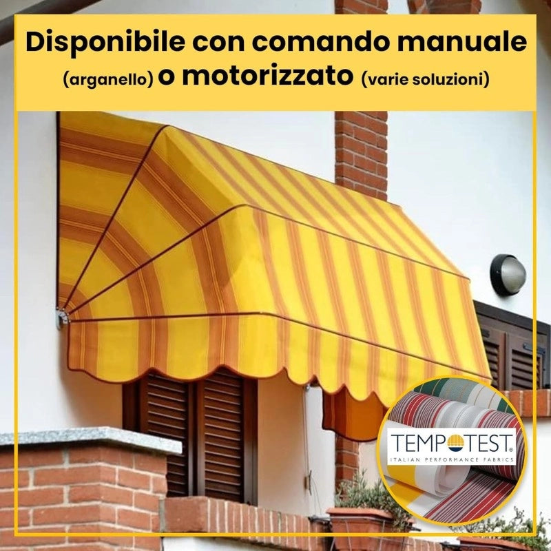 Tenda Sole Cappottina 4 Raggi, Telo PVC Bianco, Larghezza 3 x Sporgenza 1, UV-Resistente, Impermeabile - Giardino, Balcone