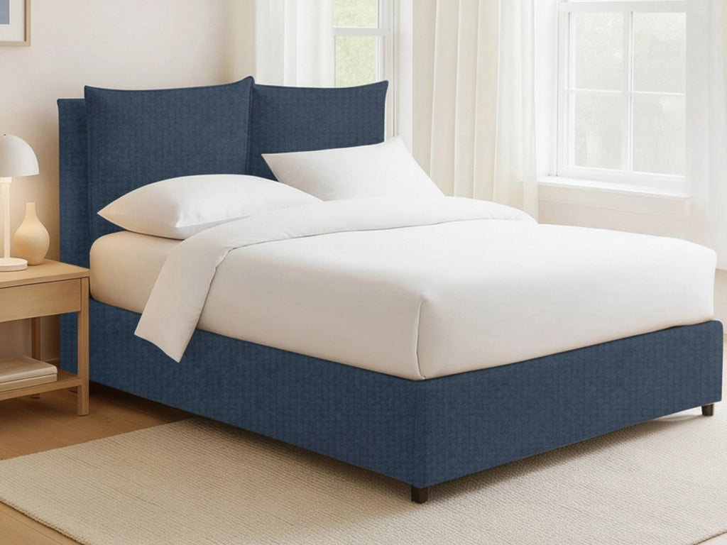 Formby, Letto Matrimoniale Sfoderabile Made in Italy, blu
