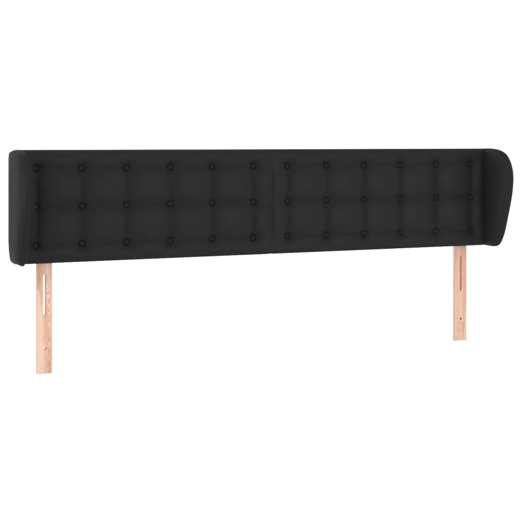 Testiera ad Orecchio-Testata con Orecchie Nera 183x23x78/88 cm in Similpelle 225606