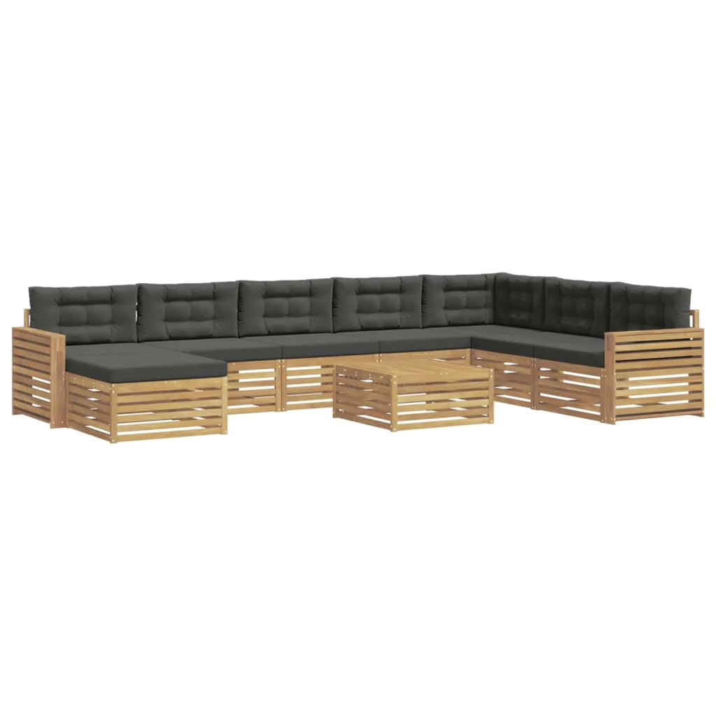 Set di divani da esterno 9 pcs Bianco e Antracite 3391012
