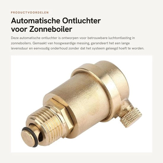 Ontluchter Automatico in Ottone - DN15 G1/2 - Ventilatore d'Aria - Dimensioni 7 cm - Valvola d'Aria - Meccanismo affidabile - Facile manutenzione - Funzionamento automatico