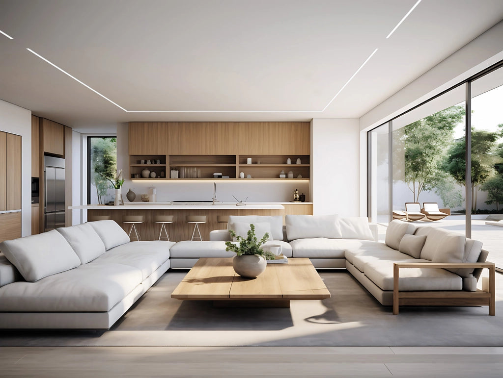 IPSO profilo gesso e alluminio bianco con copertura opalina l.200cm