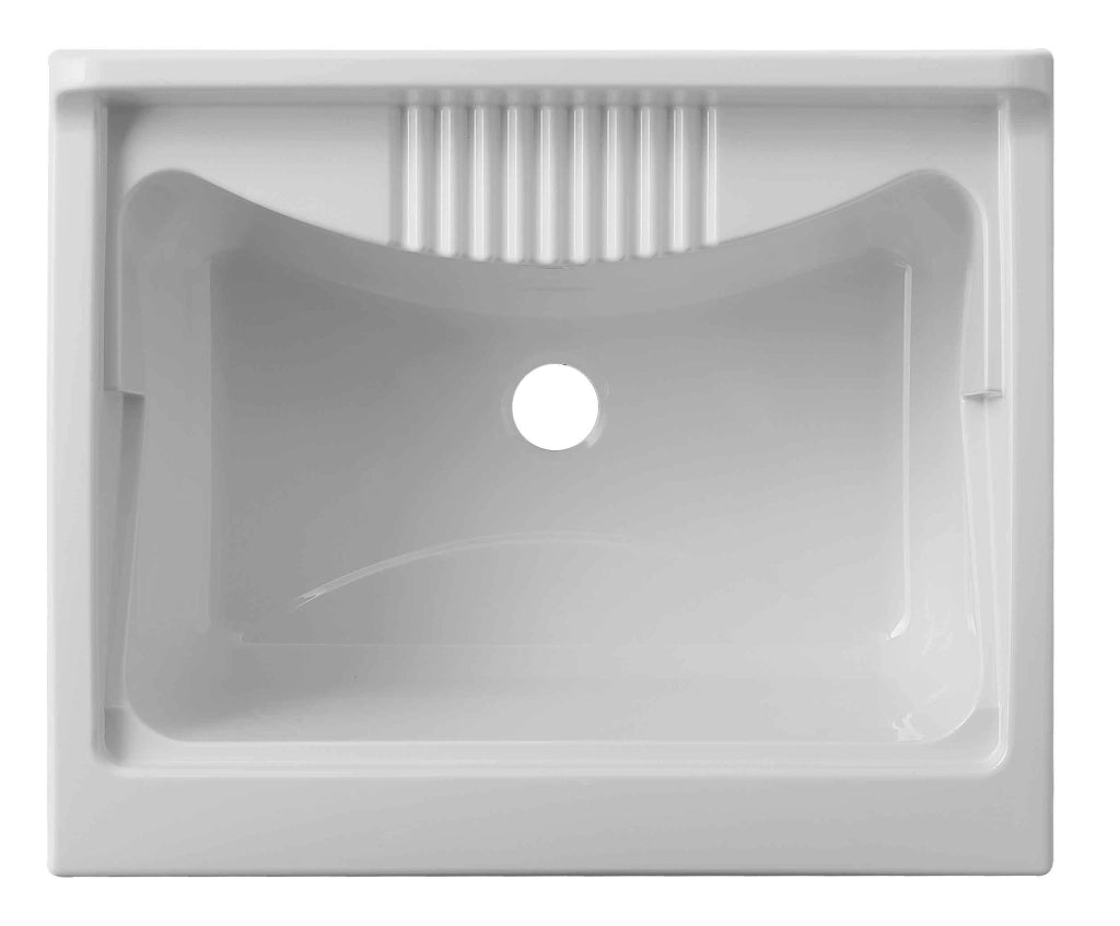 Mobile LAVATOIO in LEGNO a 2 ante - 60x45 (H.85) c/vasca e asse in PP - CR - COL: BIANCO
