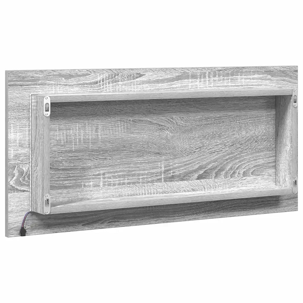 Specchio con luci a strisce a LED Grigio sonoma alto 80 x 37 cm 863304