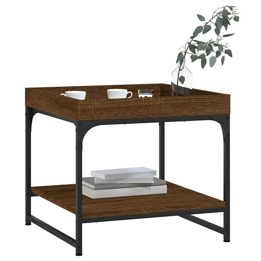 Tavolino salotto | Tavolino da caff¨¨ | Tavolino da Soggiorno Rovere Marrone 49,5x49,5x45 Legno Multistrato