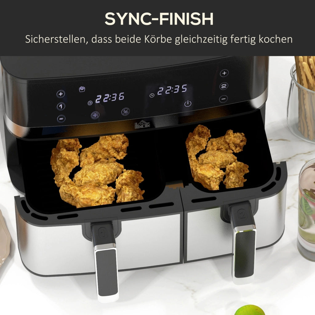 Friggitrice ad aria 2700W ¨C Xylo ¨C 8 programmi, 41,8x39,2x31,1 cm, nero e argento