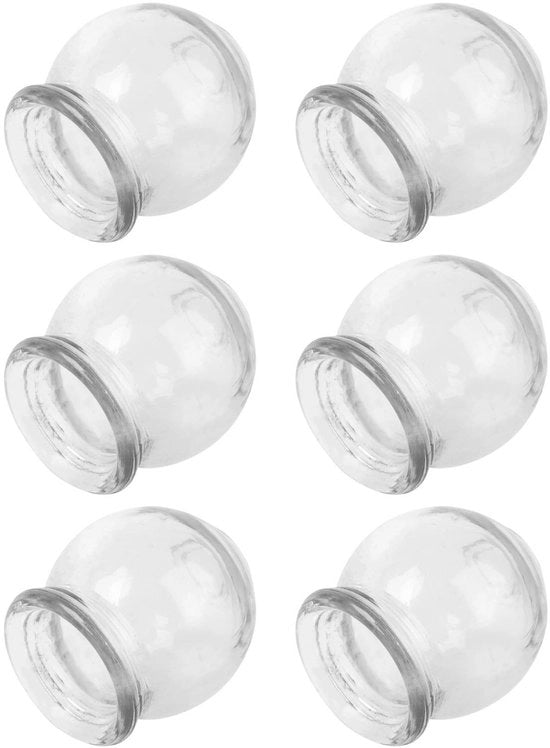 Set di Cupping - 6 pezzi - Vetro Sostenibile - Cupping con Fiamma - Terapia di Cupping - Elevata Potenza di Soglia - Supporta il Recupero Muscolare - Coppe di Cupping