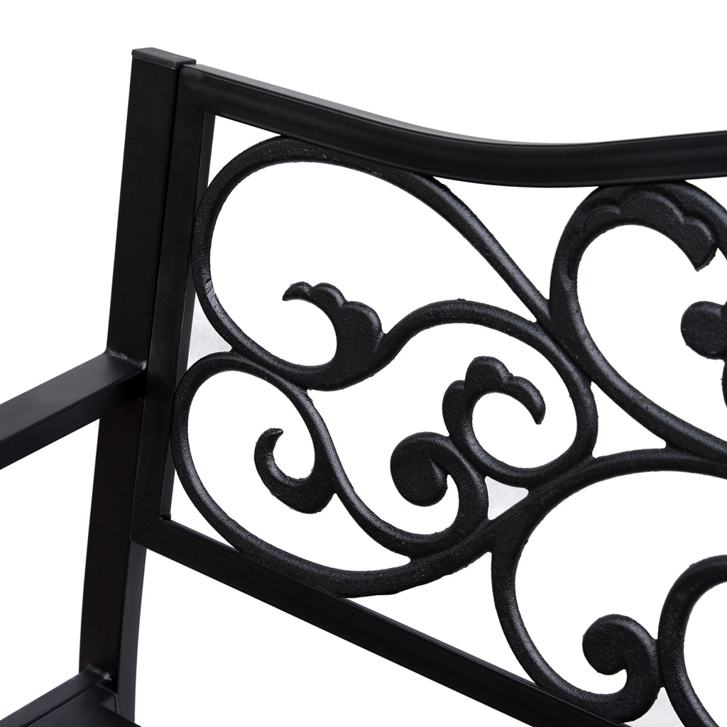 Panchina Giardino 2 Posti ¨C Minimal ¨C Ghisa Metallo 127x60x89cm Nero