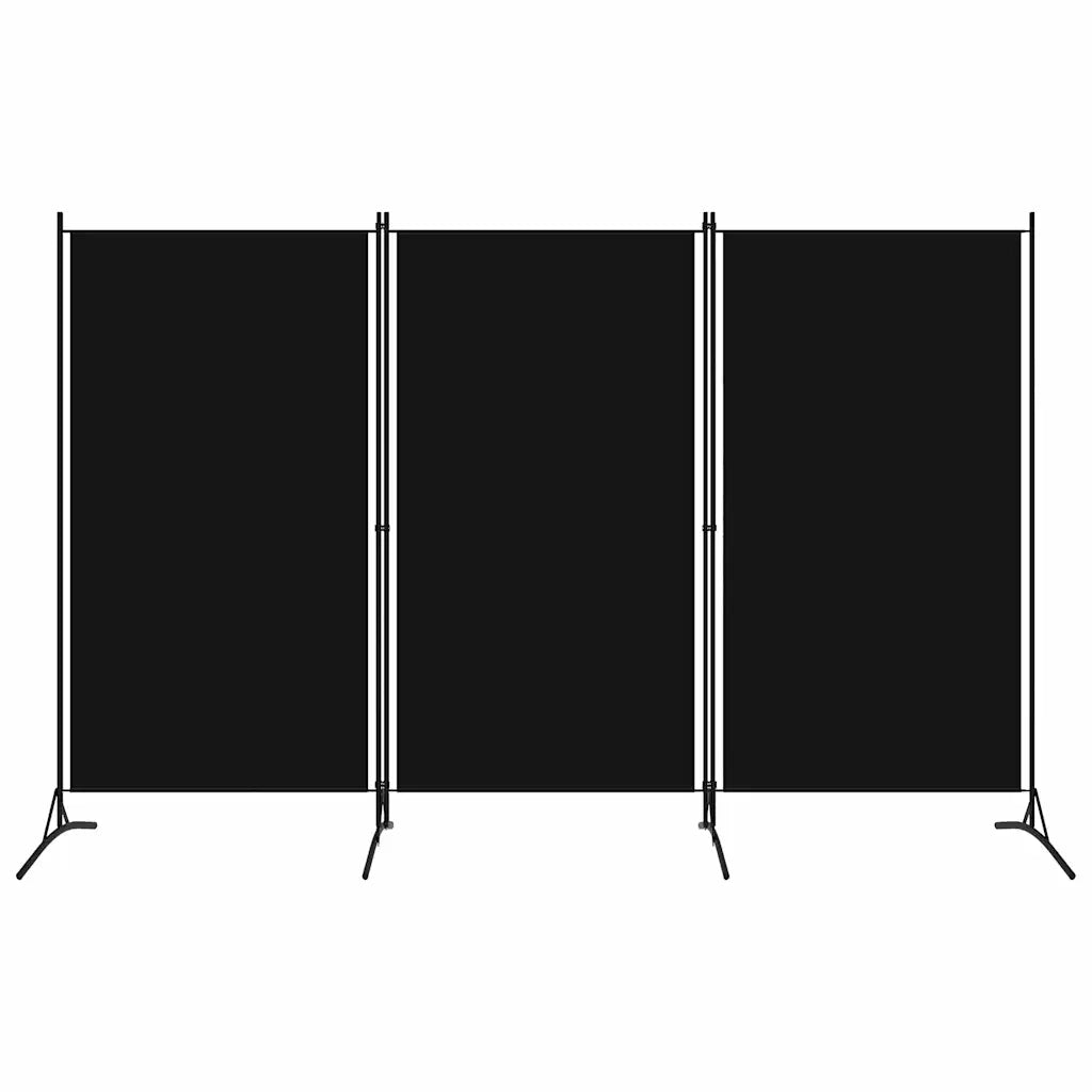 Paravento a 3 Pannelli Nero 260x180 cm 320734