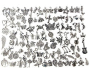Set di 100 Bottoni in Argento Antico per Gioielli