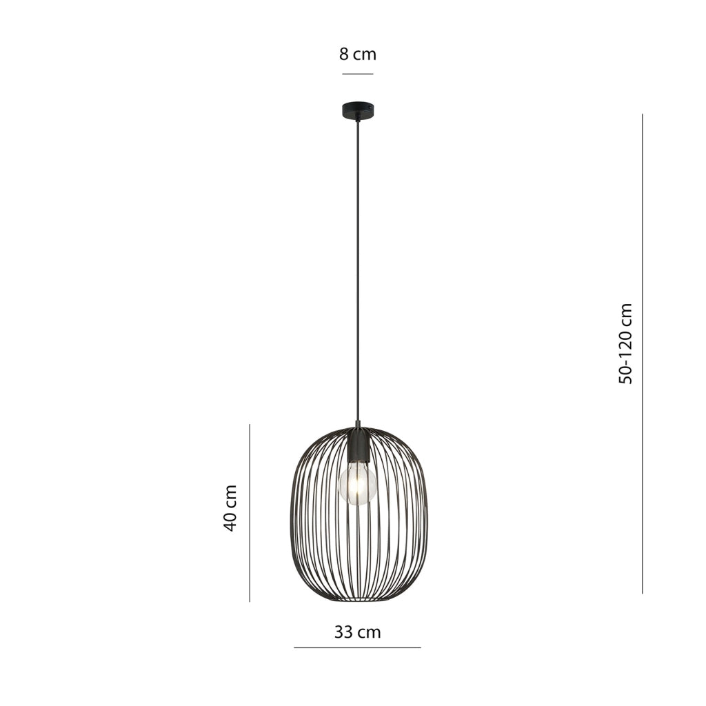 Sospensione Minimal Lugh 1 Luce In Acciaio Nero