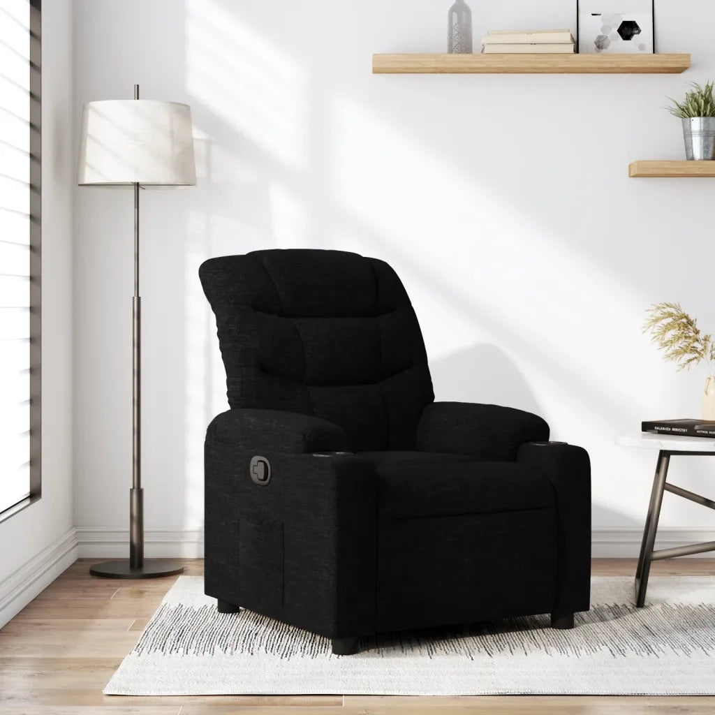Poltrona Reclinabile in Tessuto Nero 374149