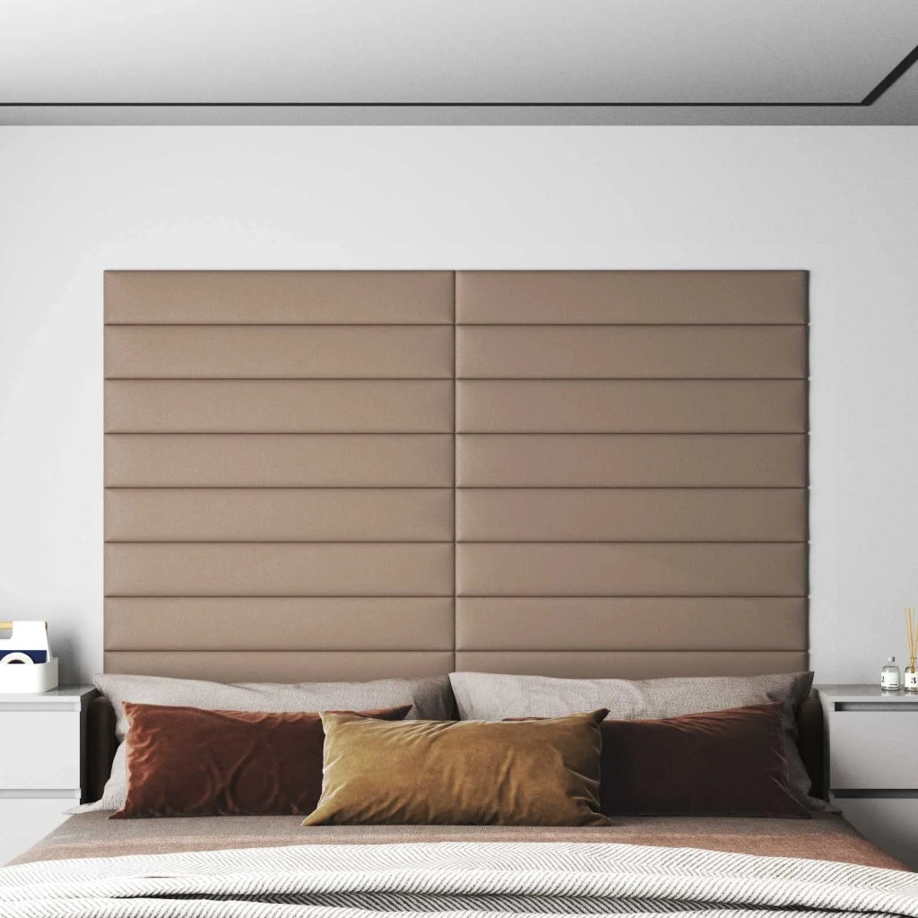 Testiera | Testata da Parete 12 pcs Cappuccino 90 x 15 cm Tessuto