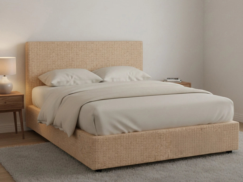 Worthing, Letto Matrimoniale Sfoderabile Made in Italy, Beige