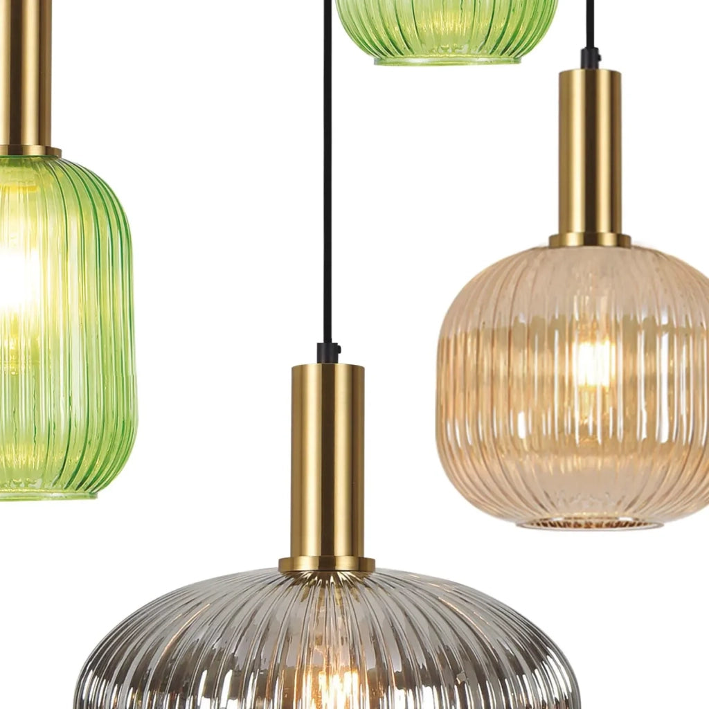 LÚZETE - LÁMPARA DE TECHO 5 LUCES TULIPAS COMBINADAS Ø70 E27 SHELBY