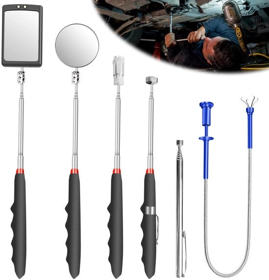 Set di 6 specchi a scomparsa con lampada a LED