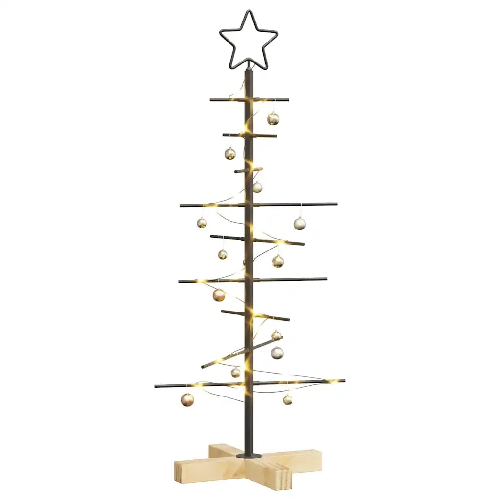 Albero di Natale in metallo con supporto Nero 89 cm 42019176
