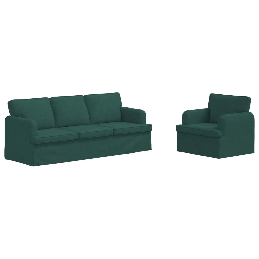 Set di divani 2 pcs Verde Scuro 201 x 80 x 85 cm Tessuto 3407607