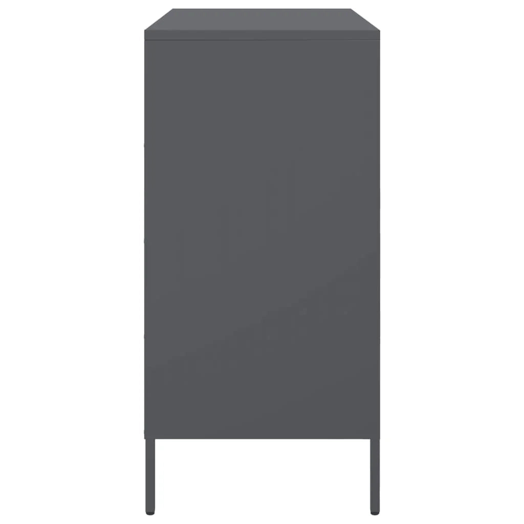 Buffet credenza cassettiera mobiletto mobile contenitore organizer per cucina soggiorno salotto 68 x 39 x 79 cm acciaio antracite 02_0029706