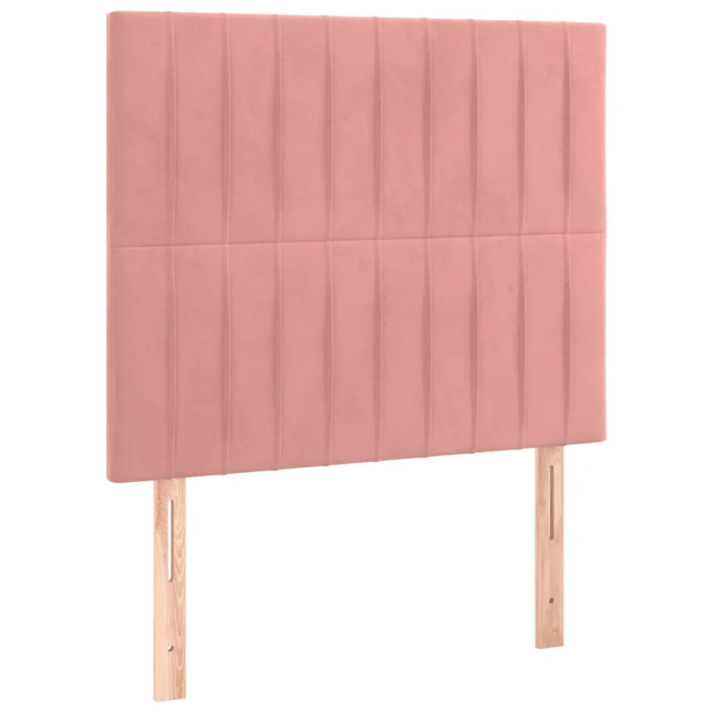 Letto a Molle con Materasso e LED Rosa 90x190 cm in Velluto