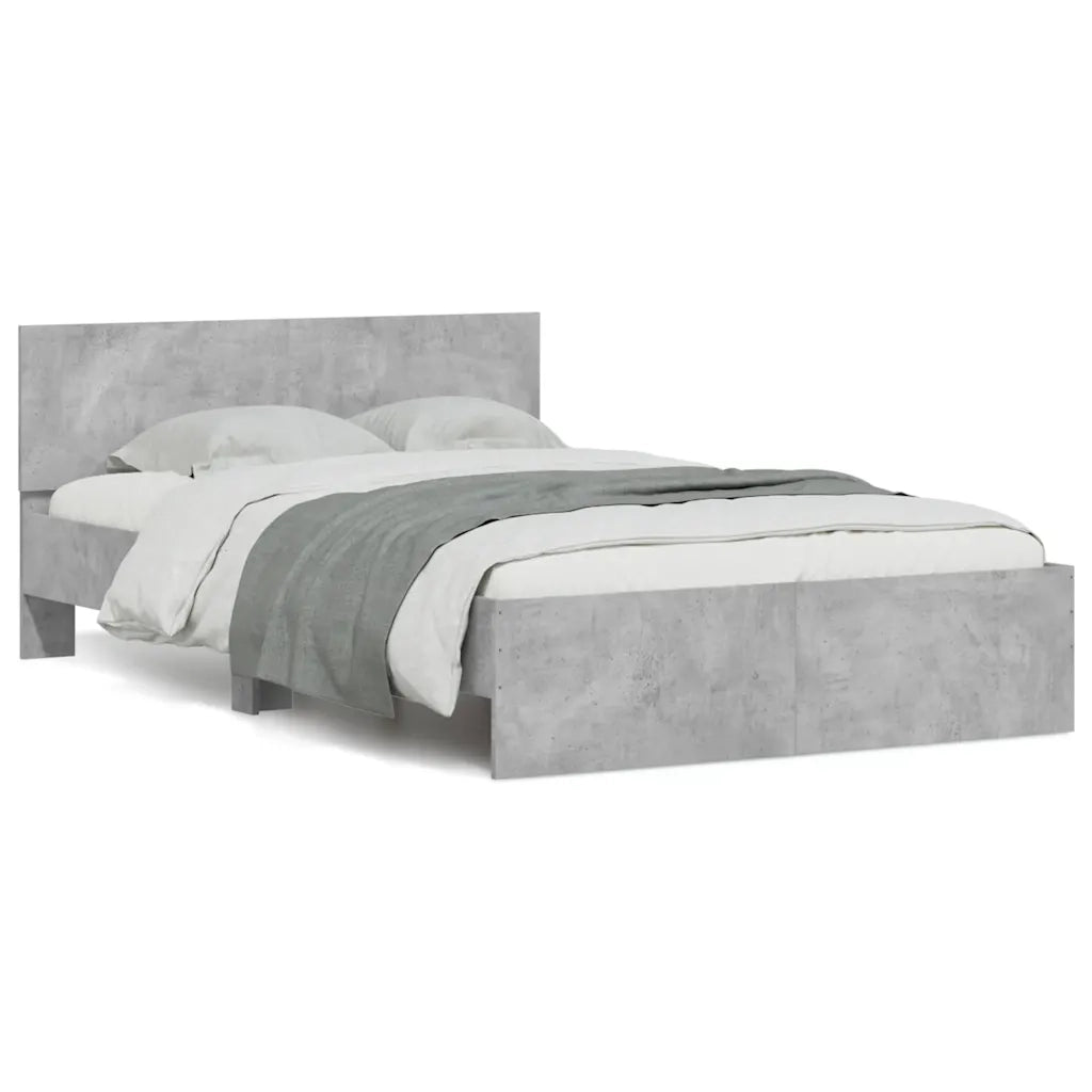 Giroletto con Testiera e LED Grigio Cemento 120x190 cm 3207640