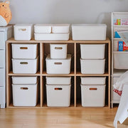 Cassetto di archiviazione con coperchio, 5 pezzi, box di organizzazione con maniglia, cassetti di plastica, box di plastica impermeabile, contenitore di archiviazione, piccolo, per cucina, bagno, mobile, ripiano, armadio