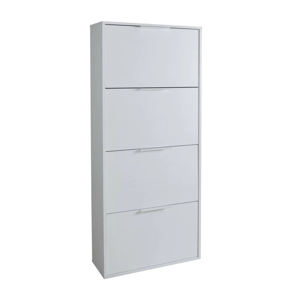 Scarpiera 4 ribalte bianco lucido cm 65x25x147 h