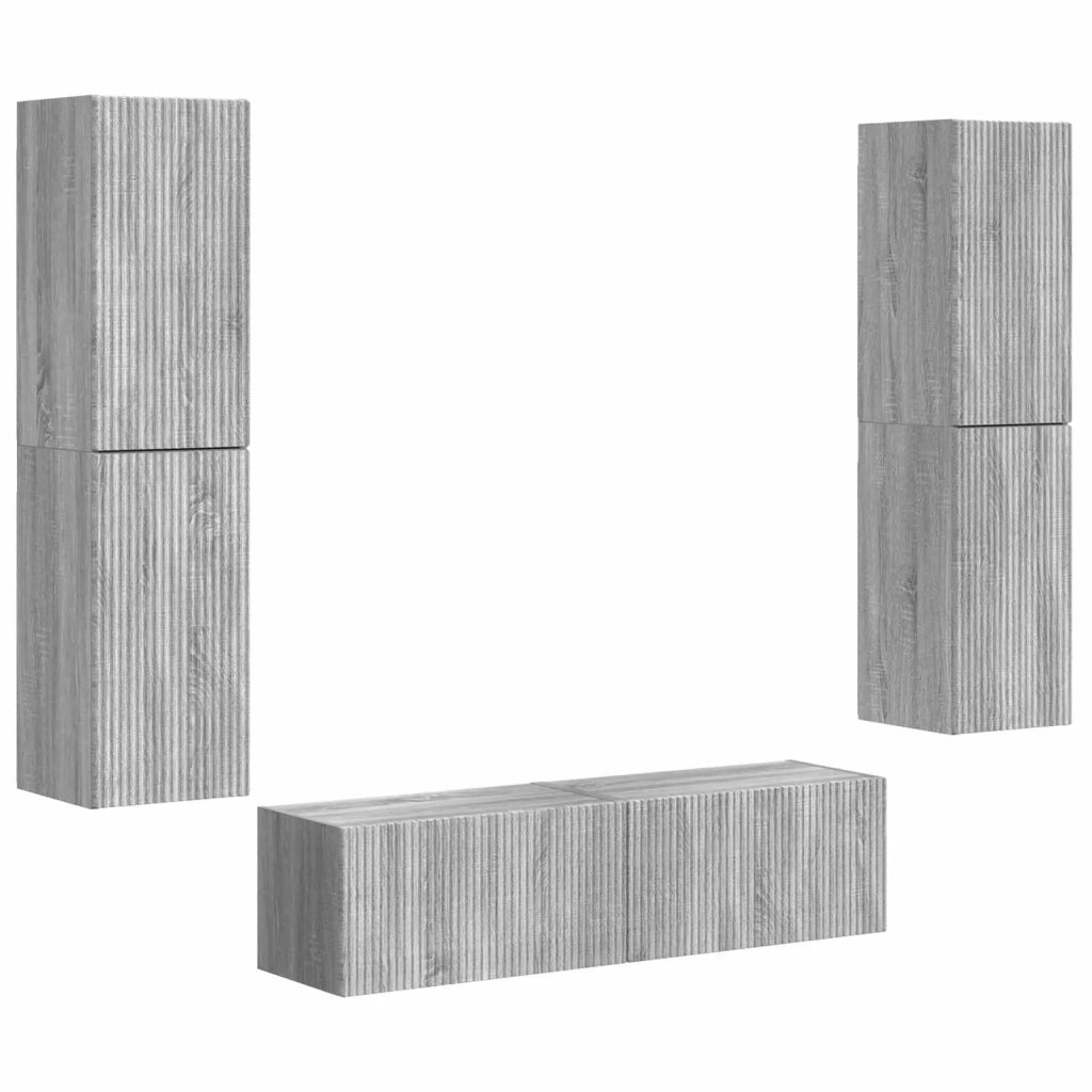 Set mobile TV 6 pcs Grigio Sonoma Legno multistrato 3409129