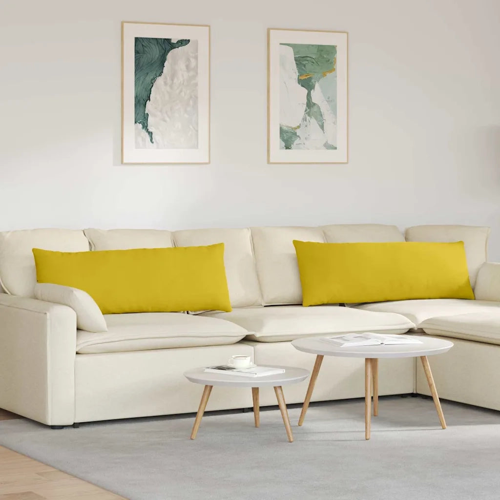 Cuscini da Divano 2 pcs Giallo 120 x 40 cm Tessuto in Cords 42013806