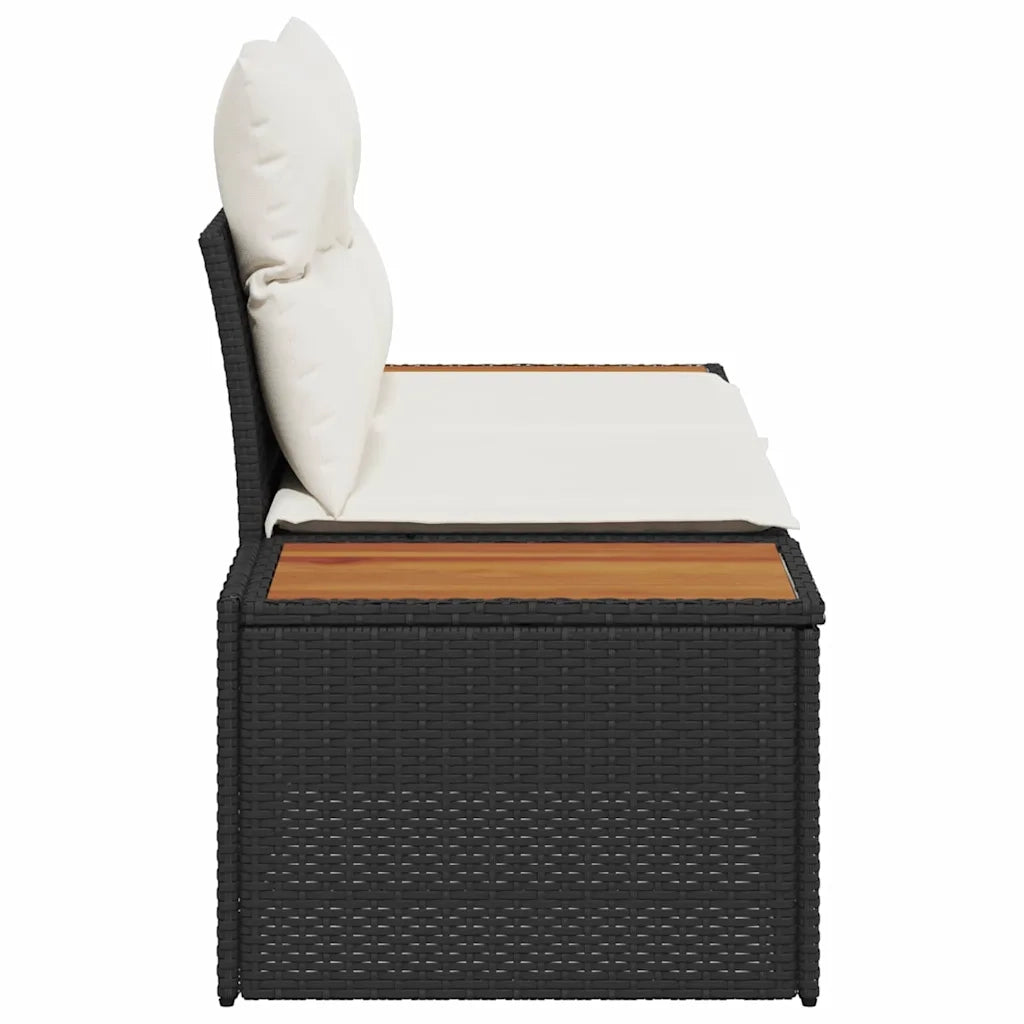 Divano da giardino Nero 184 x 62 x 85cm polyrattan 42006817