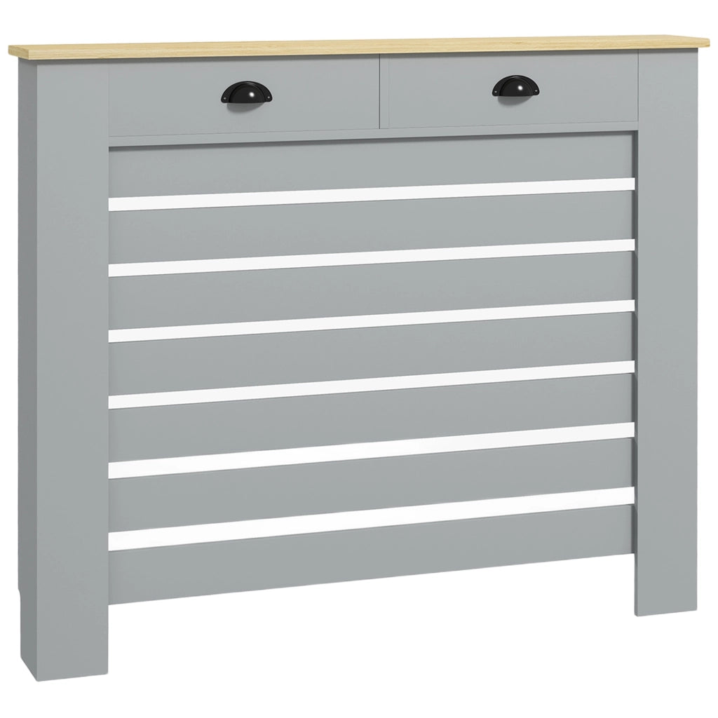 Copritermosifone con 2 Cassetti in MDF ¨C Xylo ¨C Grigio 111x19x95.5 cm