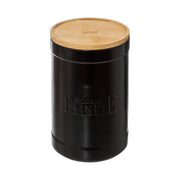 Barattolo farina nero con coperchio bamboo