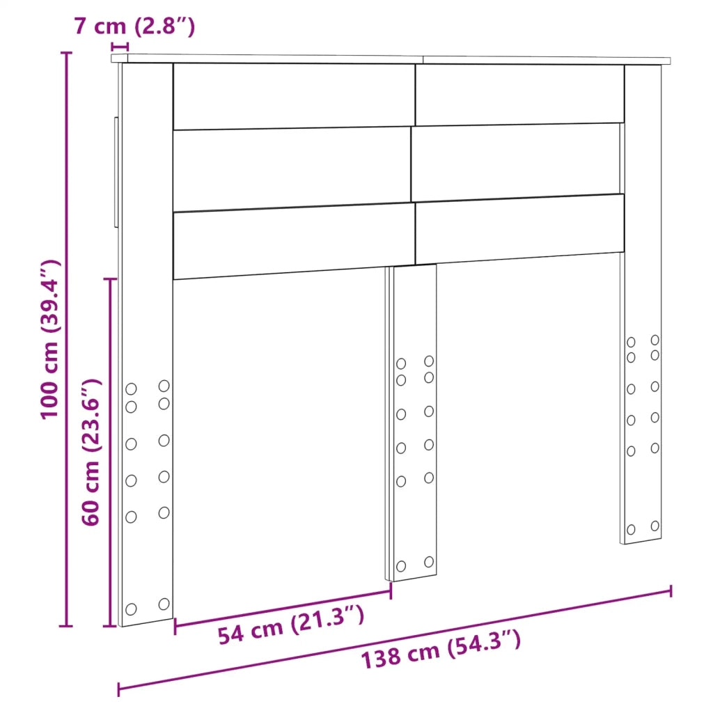 Testiera | Testata Grigio Sonoma Legno multistrato