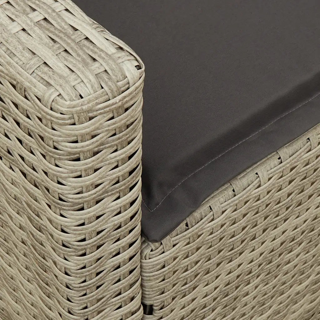 Divano da Giardino con Cuscini in Polyrattan Grigio Chiaro 3365334