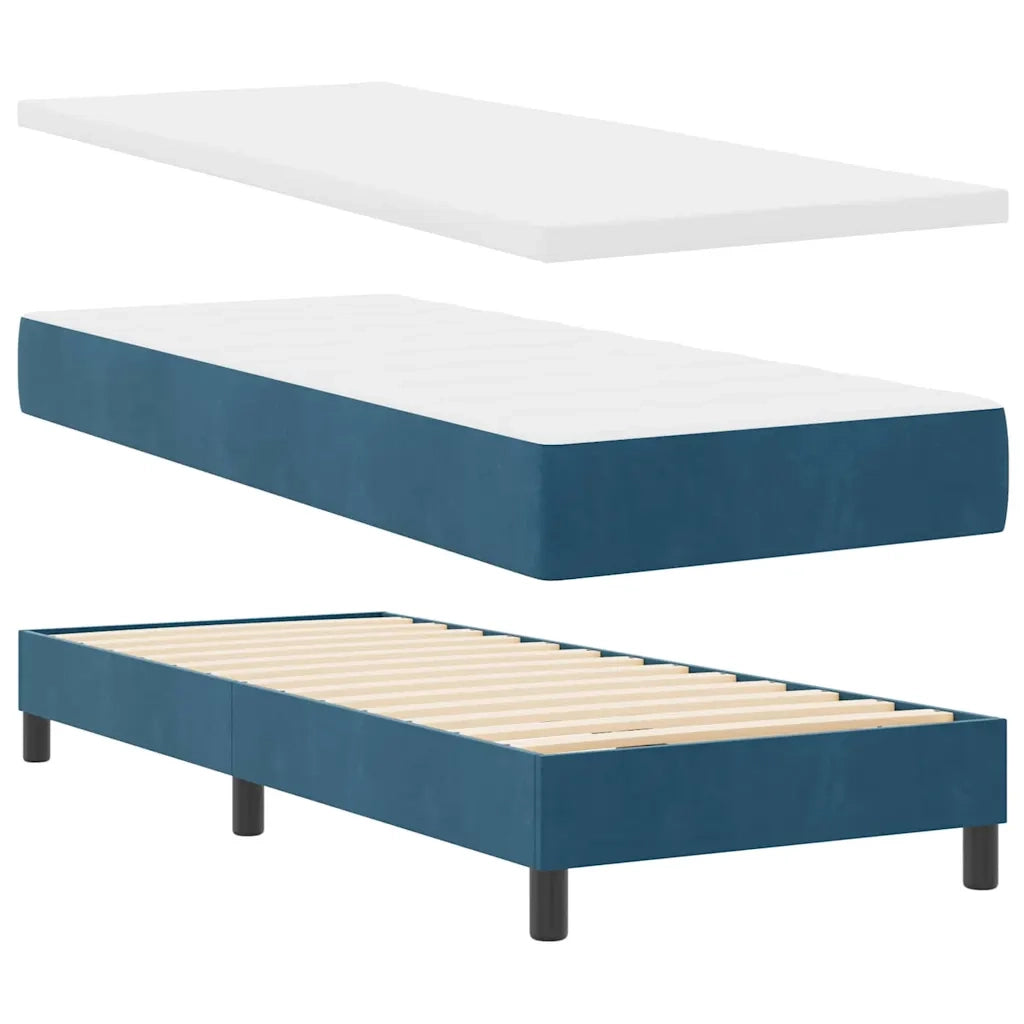 Letto a molle con testiera Blu scuro 80 x 200 cm Velluto 3340416