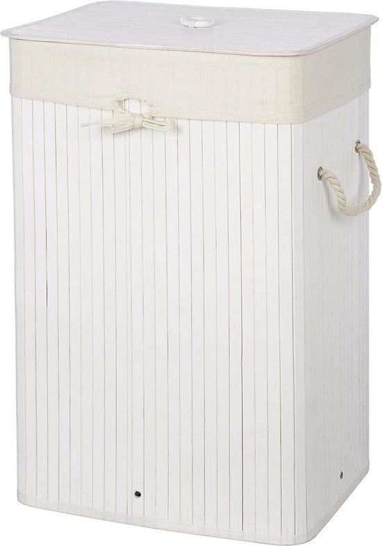 Cestino di Risciacquo in Bamboo Bianco - Duraturo - 30 x 40 x 60 cm