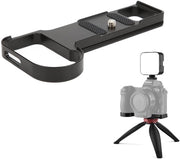 Piastra di collegamento rapido in alluminio - Piastra di maniglia in metallo - 1/4 pollice viti - Nero - Resistenze allo shock - Piuma di gomma per protezione della fotocamera - Piastra per fotocamera