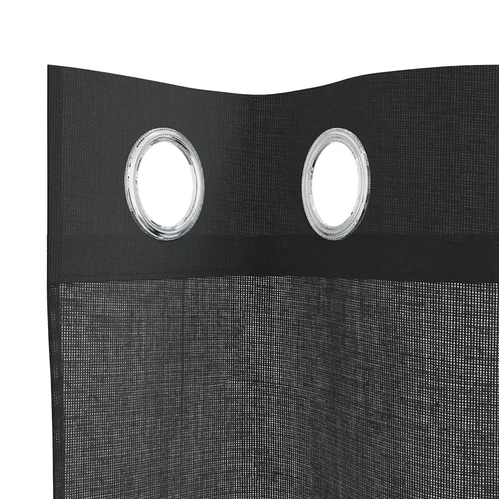 Tende in Voile con Occhielli 2 pz Nero 140x175 cm
