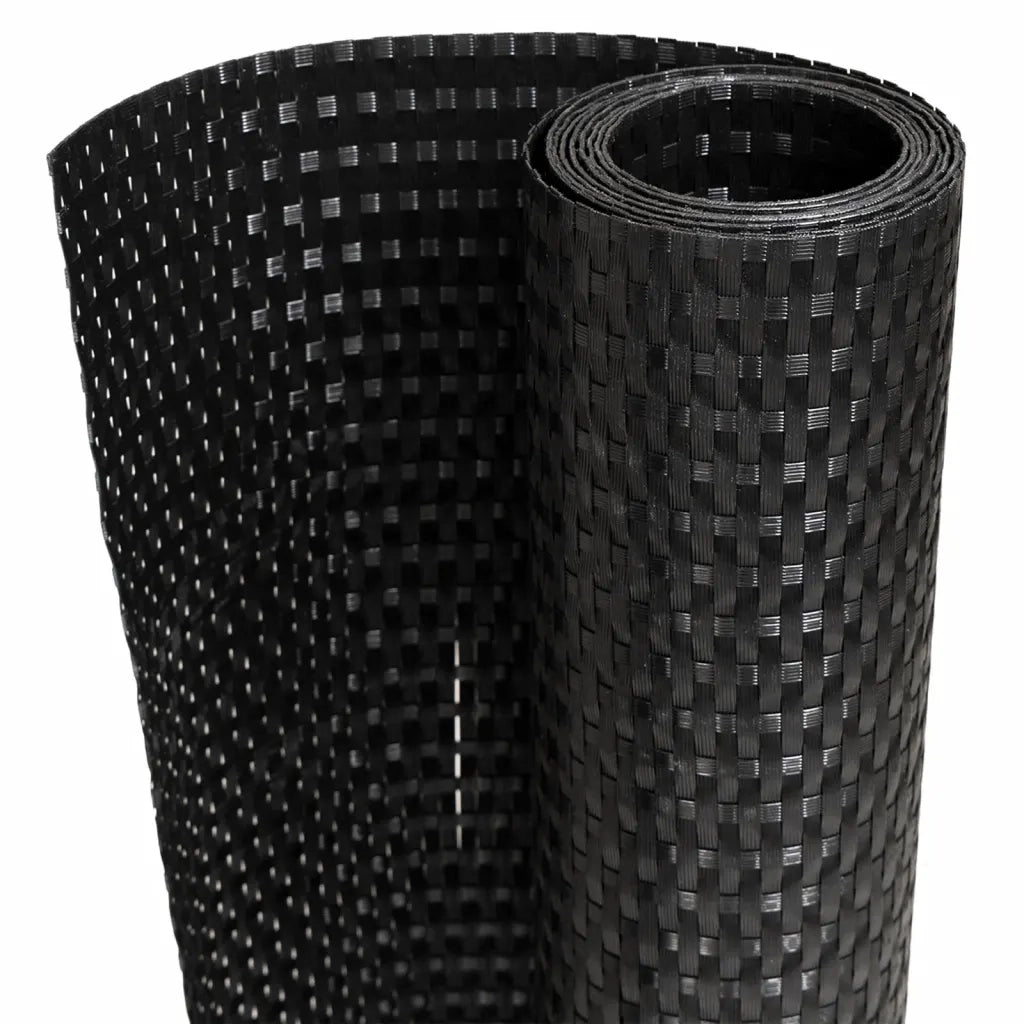 Paravento da Balcone Nero 500x90 cm in Polyrattan 156302