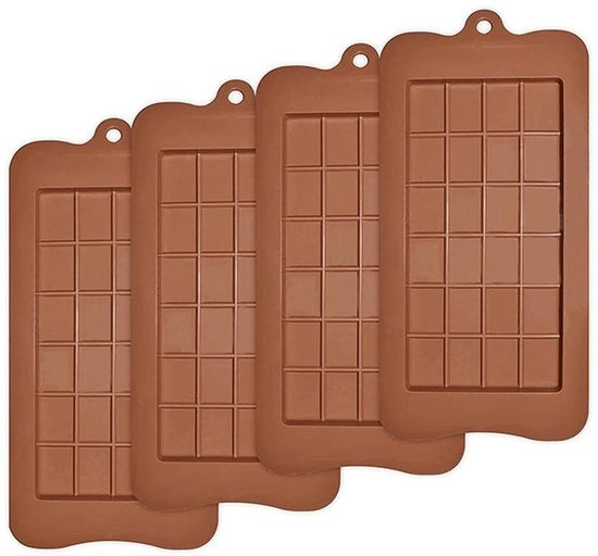 Forme di cioccolato 4 pezzi - Moulds in silicone - Smalto antiforfora - Forme a proteine - Energizzanti - Sicuri per forno/microonde - Moulds in silicone