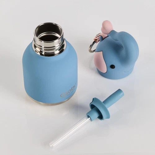 Mini Bestie Elefante- Borraccia termica da 200 ml con cannuccia