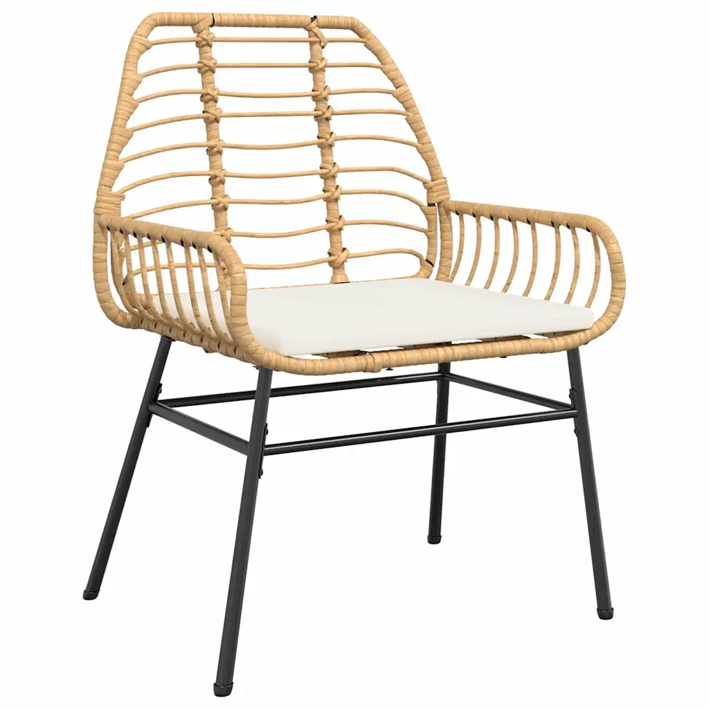 Set da Pranzo per Giardino 7 pcs Marrone polyrattan
