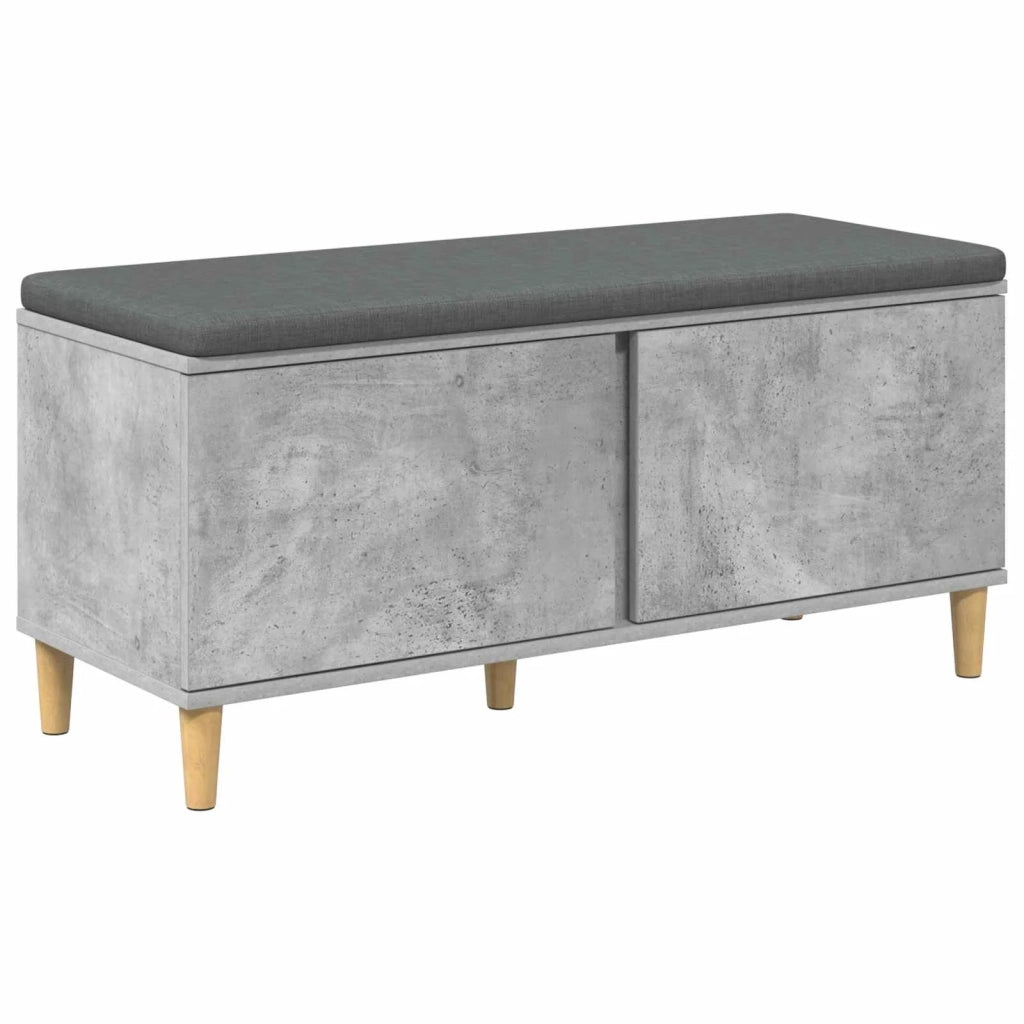 Panca per ingresso con cuscino Grigio Cemento 100 x 38 x 46 cm 891539