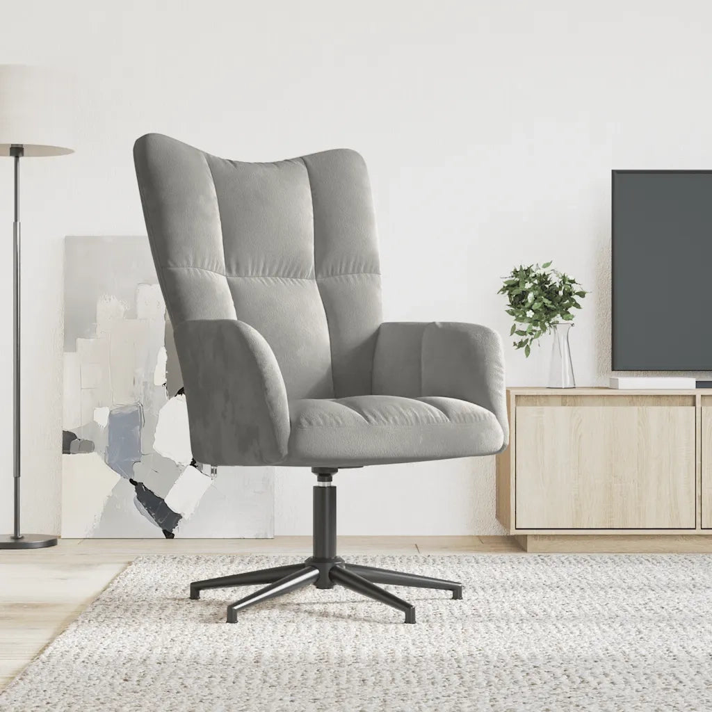 Sedia Relax Grigio Chiaro in Velluto 328095