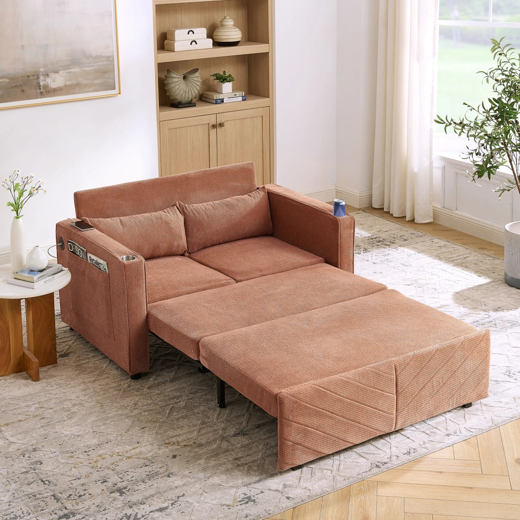 Divano Letto 2 Posti con USB ¨C Xylo ¨C Arancione