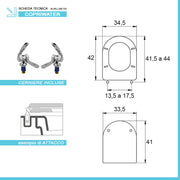 Copriwater dedicato per Serie Esedra Ideal Standard in legno bianco con cerniere